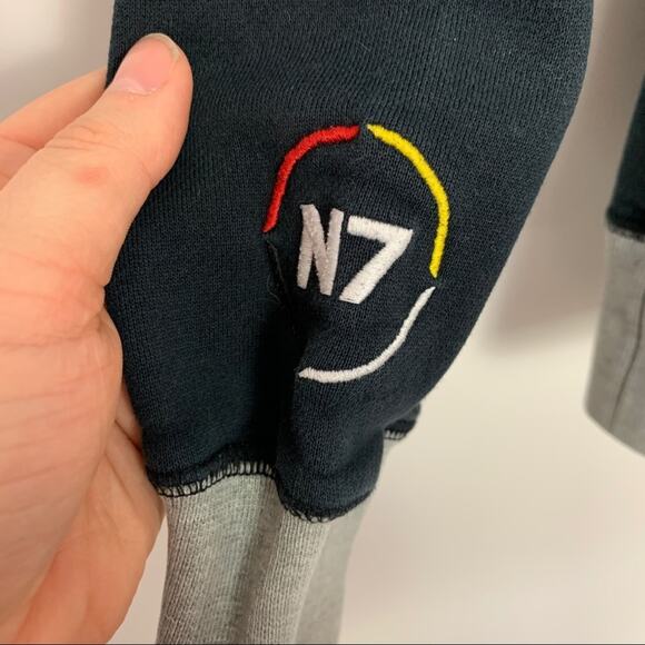 Nike Black Full Zip Hoodie Athletic Sweatshirt Medium Y2K - Picture 4 of 5